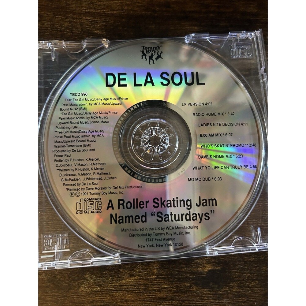 De La Soul Roller Skating Jam Named Saturdays CD PROMO Maxi Single Tommy Boy